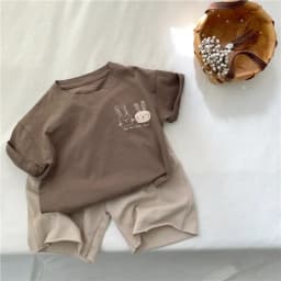 2025 Summer New Arrivals Children's Short Sleeve T-Shirts Pure Cotton 2-7Y Cartoon Bunny T Shirt Boys and Girls Looe Casual Tops