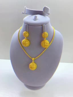 Dubai Ball 24k Gold Plated Jewelry Sets for Women Indian Bridal Costume Necklace Earrings Sets Nigerian Wedding Party Gifts