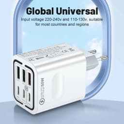 Total 100W 6 Ports Fast Charging EU/US/UK Plug Wall Charger For iPhone Samsung Xiaomi Huawei USB Phone Charger Adapter