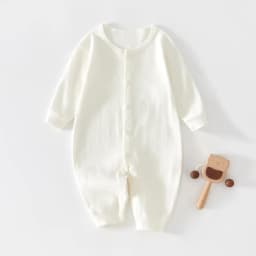 Baby Pajamas, Pure Cotton Infant Clothes Newborn Rompers Unisex Baby Spring and Summer Outfits Long-Sleeved Base Layer Crawlers