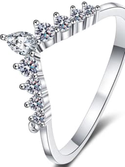 925 Sterling Silver Simplicity Classic V-Shaped Water Droplet Ring For Women Engagement Wedding Luxury High Quality Fine Jewelry