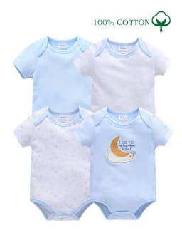 New Baby Boy Clothes Summer 100%Cotton Blue Grey Tie Print Three Piece Short Sleeve Bodysuit Pants Vetements Bebe For 0-12M