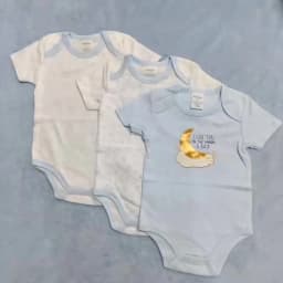 New Baby Boy Clothes Summer 100%Cotton Blue Grey Tie Print Three Piece Short Sleeve Bodysuit Pants Vetements Bebe For 0-12M