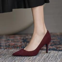 Women High Heel Shoes Sharp Thin Heel High-heeled Pumps Shoes Big Size 42 New Pointed Suede Red Blue Women's Single Shoes