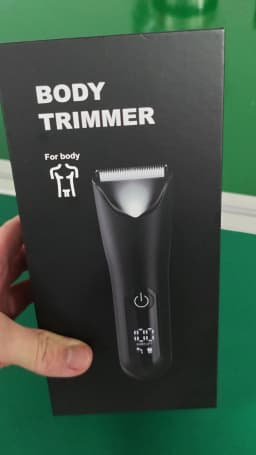 Groin & Body Hair Trimmer for Men, Electric Ball Pubic Trimmer Shaver with Charge Base ,Replaceable Ceramic Blade Heads, Wet/Dry