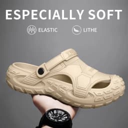 EVA Sandals for Men in Summer, Thick Soft Soled for Outdoor Wear, Beach Shoes for Casual Sports, and Perforated Shoes