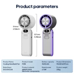 New Foldable Air Cooling Rechargeable Fan 3600mAh Portable Mini Handheld Fan 100-Speed Stepless Turbo Wind for Outdoor Travel