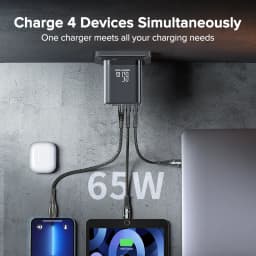Tuodes 65w GaN Charger PPS PD USB Type C Fast Charging QC4.0 Quick Charge For iPhone 17 Macbook Air Tablet Samsung Xiaomi Laptop