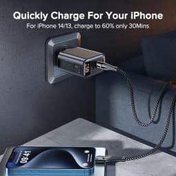 Tuodes 65w GaN Charger PPS PD USB Type C Fast Charging QC4.0 Quick Charge For iPhone 17 Macbook Air Tablet Samsung Xiaomi Laptop