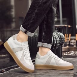 Invisible Height-Increasing Shoes 8cm German Training Shoes for Men, Summer Breathable Casual Sneakers, Genuine Leather Retro Versatile Forrest Gump Shoes 6cm