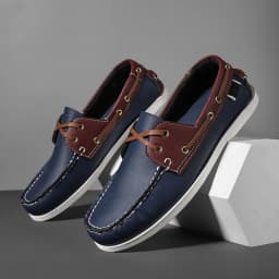 Men's Trendy Apron Toe Loafer Shoes, Slip On Comfy Non Slip For Outdoor Walking Traveling, Spring And Summer