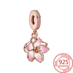 Exquisite 925 Sterling Silver Dragonflies&Earth&Ladybugs&Keys&Shells&Flowers Charm Fit Brand Bracelet Ladies DIY Jewelry