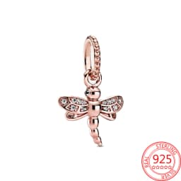 Exquisite 925 Sterling Silver Dragonflies&Earth&Ladybugs&Keys&Shells&Flowers Charm Fit Brand Bracelet Ladies DIY Jewelry