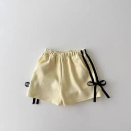 K2453 Summer Fashionable Thin Baby Girls' Loose Fit Casual Shorts with Butterfly Knot Waist Cute Trendy Unisex Kids' Clothing