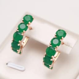 14K Multi Gold Ring for Women Natural Emerald with Diamond Jewelry Anillos De Bizuteria Anillos Mujer Gemstone earrings Box