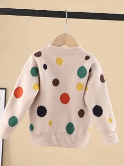 Girls' Sweater Pullover, Baby Fleece-Lined Thick Stylish Knitwear, Children's Autumn New Versatile Knit Top