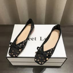 2025 New French Style Bow Flat Sandals Women Geometric Cut-Out Peep-Toe Breathable Summer Beige Shoes for Dresses