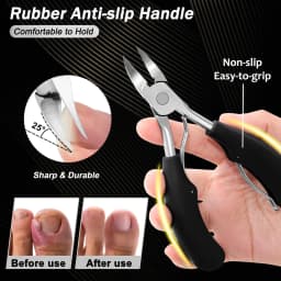 5PCS Heavy Duty Toenail Clippers Kit for Thick Toenails Toe Ingrown Nail Clippers for Seniors Men Large Slanted Nail Clipper Set