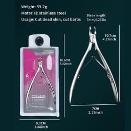 Professional Stainless Steel Cuticle Trimmer with Sharp Blade - Dual Spring Nail Clipper for Precise Manicure & Pedicure