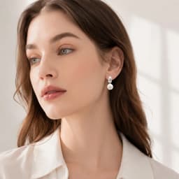 Pearl Hinged Hoops Earrings Creole Gift In 925 Sterling Silver Europe Style Glam Romantic Fine Jewerly For Women
