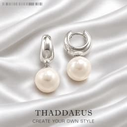 Pearl Hinged Hoops Earrings Creole Gift In 925 Sterling Silver Europe Style Glam Romantic Fine Jewerly For Women
