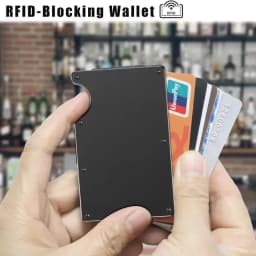 Slim Pop-Up RFID Card Holder - Aluminum Wallet for Men, Elastic Back Pouch ID/Credit Case, Unisex Travel Purse with Protection