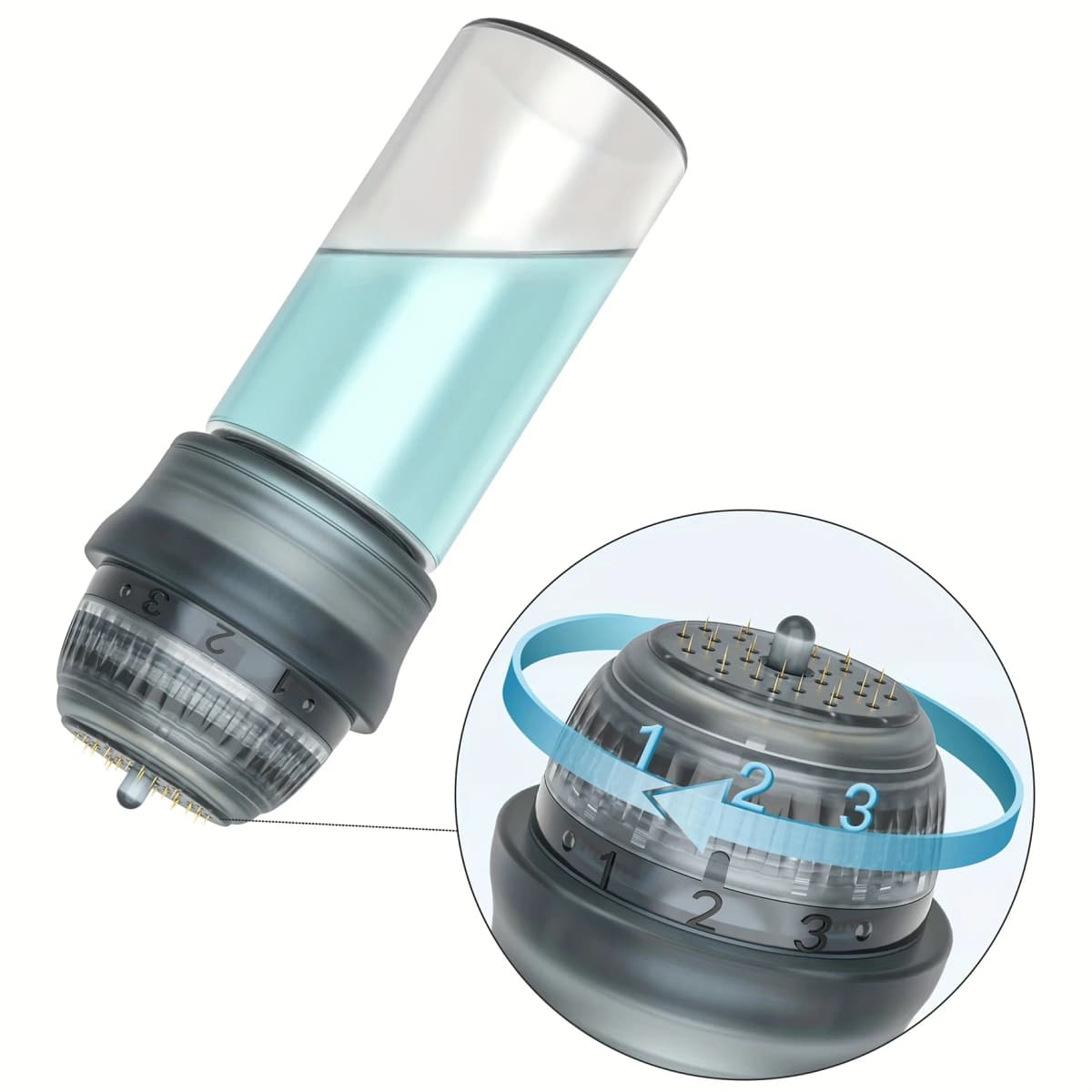 HN30 Serum Applicator 10ml Bottle With Adjustable Flow For Skin Care and 30Pins Titanium Micro Infusion Kit