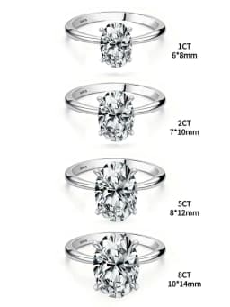 925 Sterling Silve Shiny Gorgeous 1-8CT Oval Zircon Ring For Women Engagement Wedding Luxury High Quality Fine Jewelry