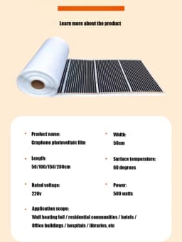 Energy Saving Graphene Heater Wall Mounted Fast Electric Heating Panel Far Infrared Heating Plate For Living Room Bedroom Office