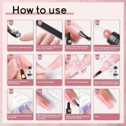 4-Color Poly for Nail Extension Gel in Brown, Black, and Grey - Perfect for Male or Dark for Nail Art. Includes Essential Tools