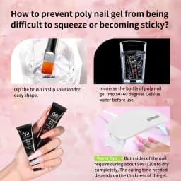 4-Color Poly for Nail Extension Gel in Brown, Black, and Grey - Perfect for Male or Dark for Nail Art. Includes Essential Tools