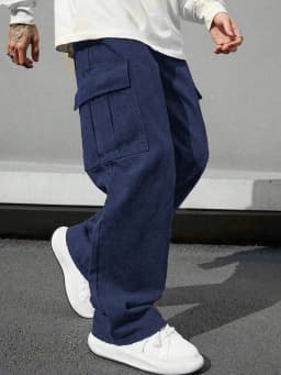 Boys' overalls boys' trousers baggy medium and large children's trousers belt pocket stretch waist jogging pants casual wear all