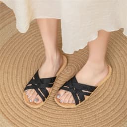 2025 Fluffy Linen Slippers for Women, Summer Indoor Anti-Slip Quiet Breathable Soft Sole Sandals