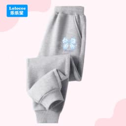 Girls' Fashion Sweatpants Cute Bowknot & Heart Print Kids' Casual Pants Elastic Waist Thin Trousers Children's Activewear HDJ1