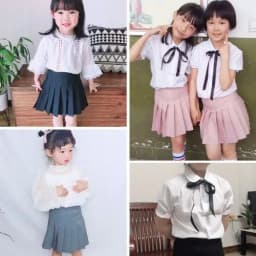Preppy Girls' Pleated Skirt Set - White & Black Skort for School, Casual Summer Outfit for Kids 5-12 Years