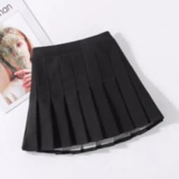 Preppy Girls' Pleated Skirt Set - White & Black Skort for School, Casual Summer Outfit for Kids 5-12 Years
