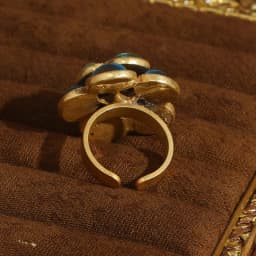 Vintage Crystal Rings Natural Stone Blue Camellia Flower Antique Gold Color Valentine Day Gift For Girlfriend New In 2025 Trendy