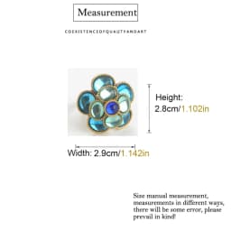 Vintage Crystal Rings Natural Stone Blue Camellia Flower Antique Gold Color Valentine Day Gift For Girlfriend New In 2025 Trendy