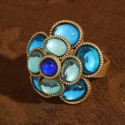 Vintage Crystal Rings Natural Stone Blue Camellia Flower Antique Gold Color Valentine Day Gift For Girlfriend New In 2025 Trendy