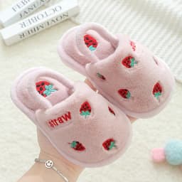 Child Slippers Cotton Baby Boy Warmth Winter Indoor Children Non-slip Girl Cute Cartoon Fluffy Shoes Mother Kids Slipper