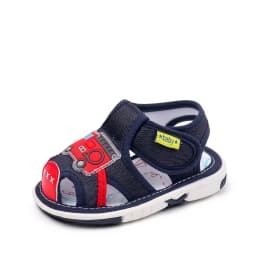 2025 Baby Squeaky Shoes Summer Sandal High Quality Funny Toddler Sound Pre-walking Sneaker Cute Car Patterns For Kid Unisex