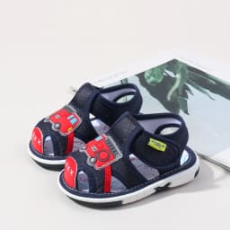 2025 Baby Squeaky Shoes Summer Sandal High Quality Funny Toddler Sound Pre-walking Sneaker Cute Car Patterns For Kid Unisex