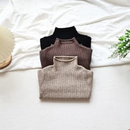2026 Autumn Winter Comfort Kids Turtleneck Pullover Sweaters Solid Boys Girls Matching Knit Tops Toddler Warm Knitwear Sweaters