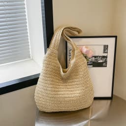 Fashion Rattan Women Shoulder Bags Woven Female Handbags Large Capacity Summer Beach Straw Bags Casual Tote Purses