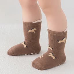 5 Pairs Anti-Slip Adhesive Baby Socks with Cartoon Animal Patterns, Kid's Walking Socks Are Suitable for Daily Wear