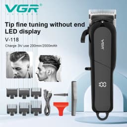 VGR Hair Clipper Hairdressing Salon Professional USB charging Hair Clipper Men's Electric Haircut Rechargeable Hair Clippe V-118