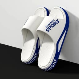 Men's Fashion Slide Sandals Summer Non-Slip Comfortable Flat Sole Slippers for Indoor & Outdoor Wear Trendy Breathable Home Shoe