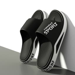 Men's Fashion Slide Sandals Summer Non-Slip Comfortable Flat Sole Slippers for Indoor & Outdoor Wear Trendy Breathable Home Shoe