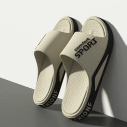 Men's Fashion Slide Sandals Summer Non-Slip Comfortable Flat Sole Slippers for Indoor & Outdoor Wear Trendy Breathable Home Shoe