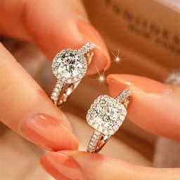 925 Sterling Silver Heart Moissanite Ring Open Adjustable Engagement For Women Wedding Fashion Jewelry Party Gifts